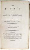 (JOHNSON, SAMUEL.) Hawkins, John, Sir.The Life of Samuel Johnson, LL.D. . . . Second Edition. 1787